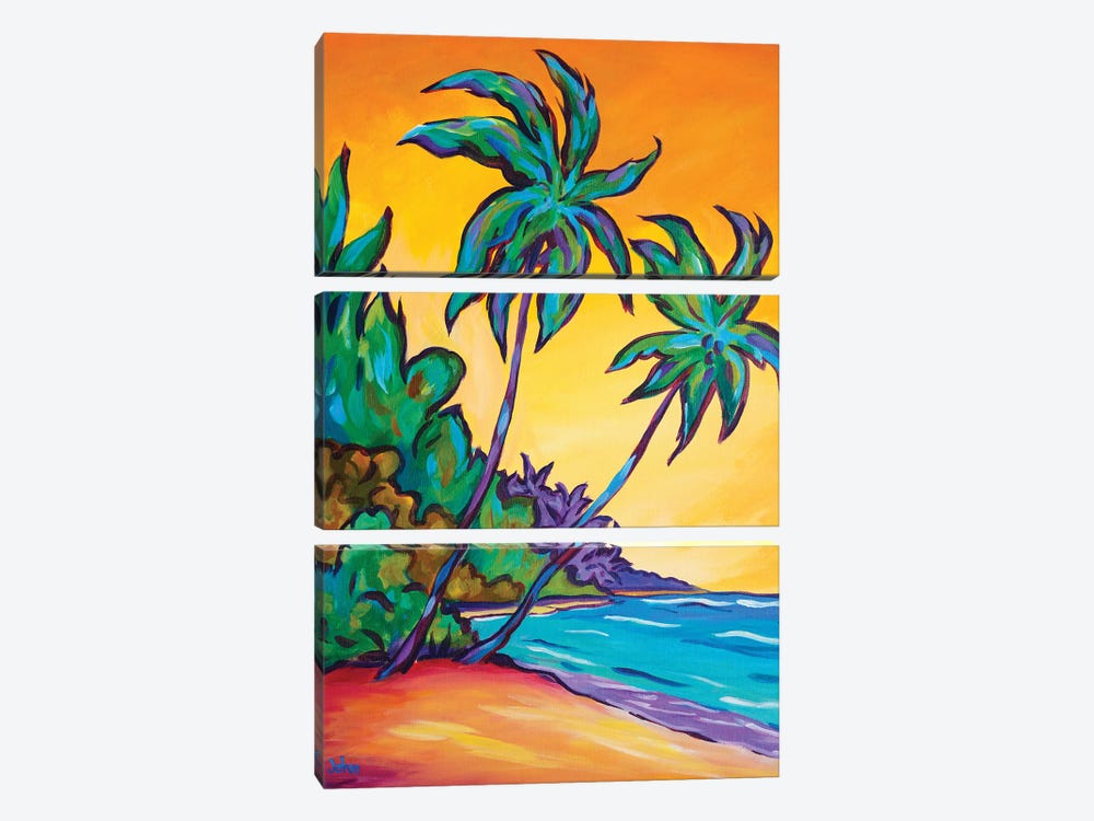 Two Palms At Twilight by John Clark 3-piece Art Print