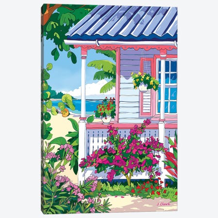Cayman Porch Canvas Print #ARK32} by John Clark Canvas Art Print
