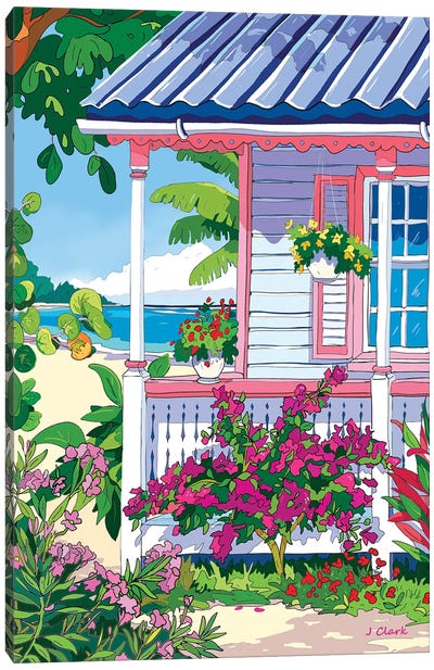 Cayman Porch Canvas Art Print - Cayman Islands