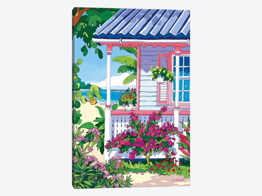 Cayman Porch by John Clark 1-piece Canvas Artwork