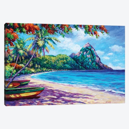 Soufriere Bay - St. Lucia Canvas Print #ARK36} by John Clark Canvas Art