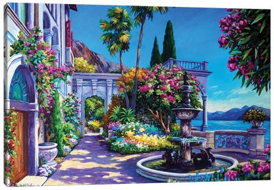 Villa Monastero - Lake Como Canvas Art Print - John Clark