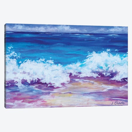 Waves On The Shore Canvas Print #ARK41} by John Clark Canvas Art