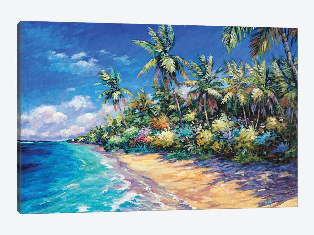 Beach And Palms by John Clark 1-piece Art Print