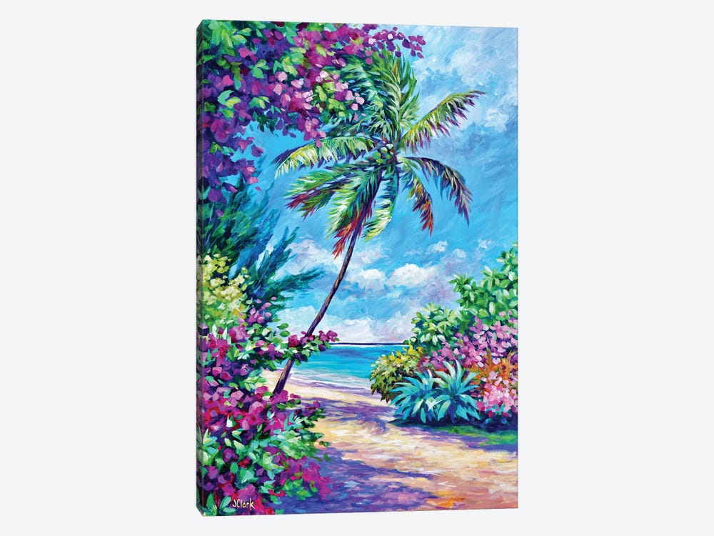 Palm And Bougainvillea by John Clark 1-piece Canvas Artwork