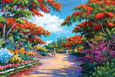 The Red Trees Of Savannah by John Clark framed wall art