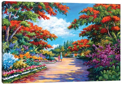 The Red Trees Of Savannah Canvas Art Print - Georgia Art