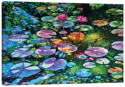 Water Lilies Canvas Art Print - John Clark