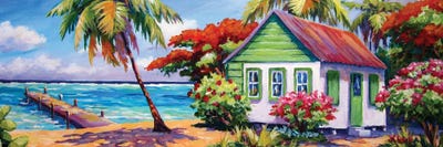 North Side Home And Dock by John Clark framed canvas print