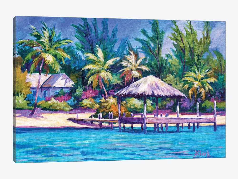 Dock And Thatched Cabana by John Clark 1-piece Canvas Print