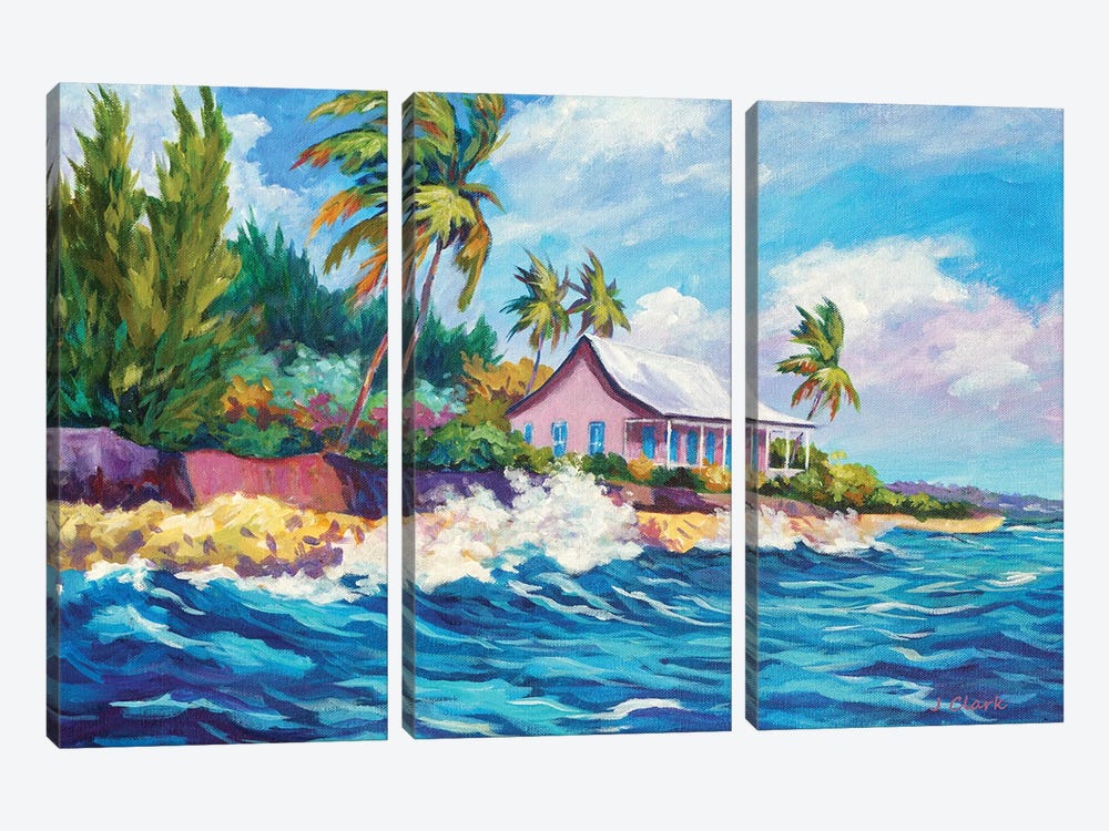 Cottage At Prospect Reef by John Clark 3-piece Canvas Print