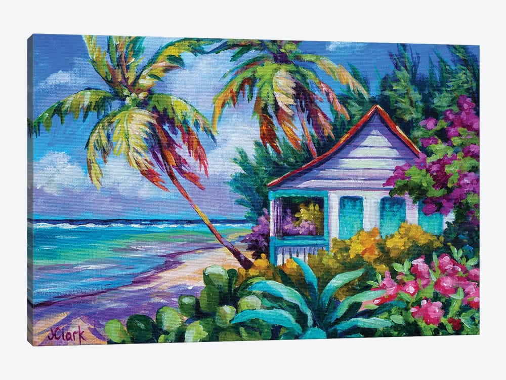 Tropical Garden Cottage by John Clark 1-piece Canvas Artwork