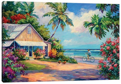 Busy Day In North Side Canvas Art Print - Palm Tree Art