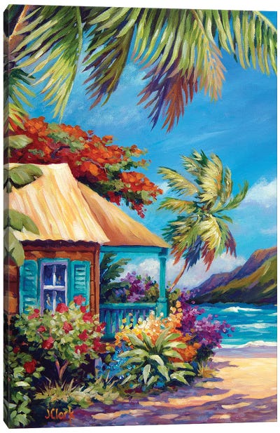Garden In The Sun Canvas Art Print - Palm Tree Art