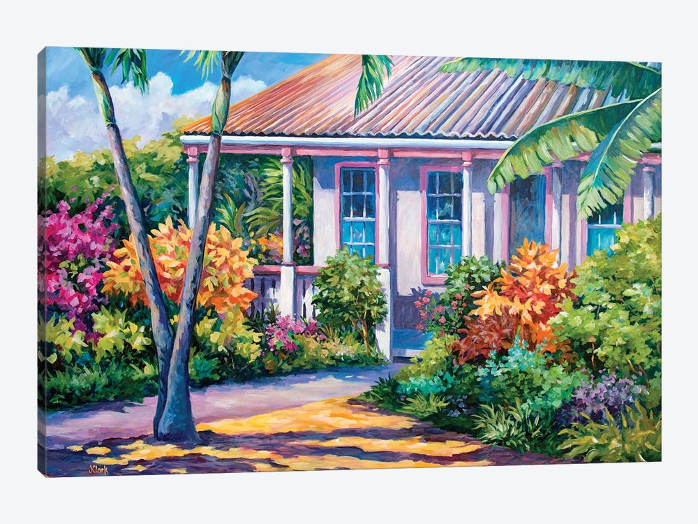 Colors In A Cayman Yard by John Clark 1-piece Canvas Artwork