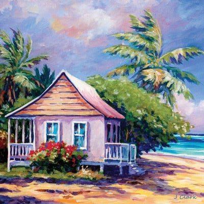 Cayman Cottage On The Beach by John Clark canvas print