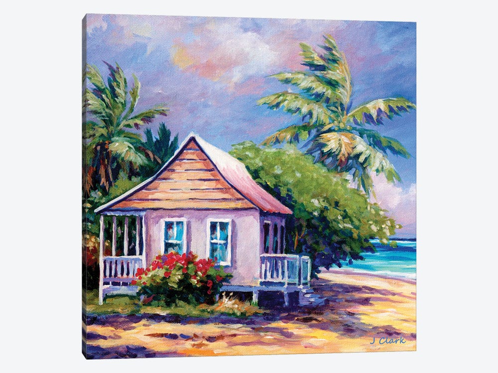 Cayman Cottage On The Beach by John Clark 1-piece Canvas Art Print