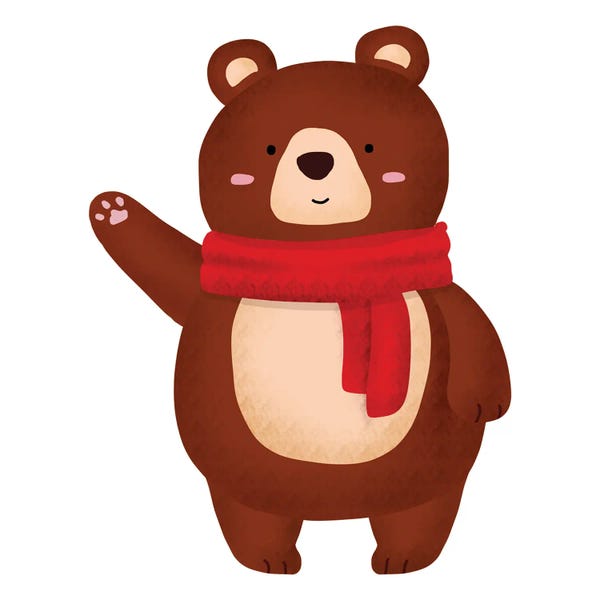 Art Mirano: Cute Bear Hello by Art Mirano