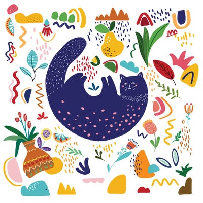 Rolling Cat by Art Mirano framed canvas print