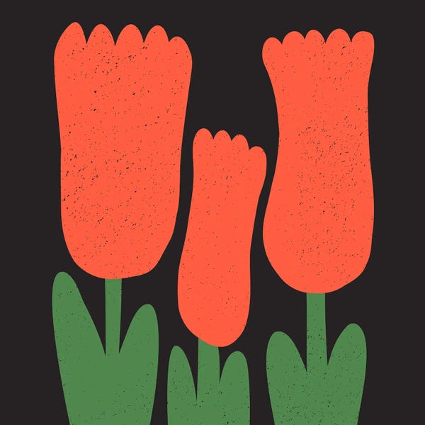 Minimalist Red Flowers I