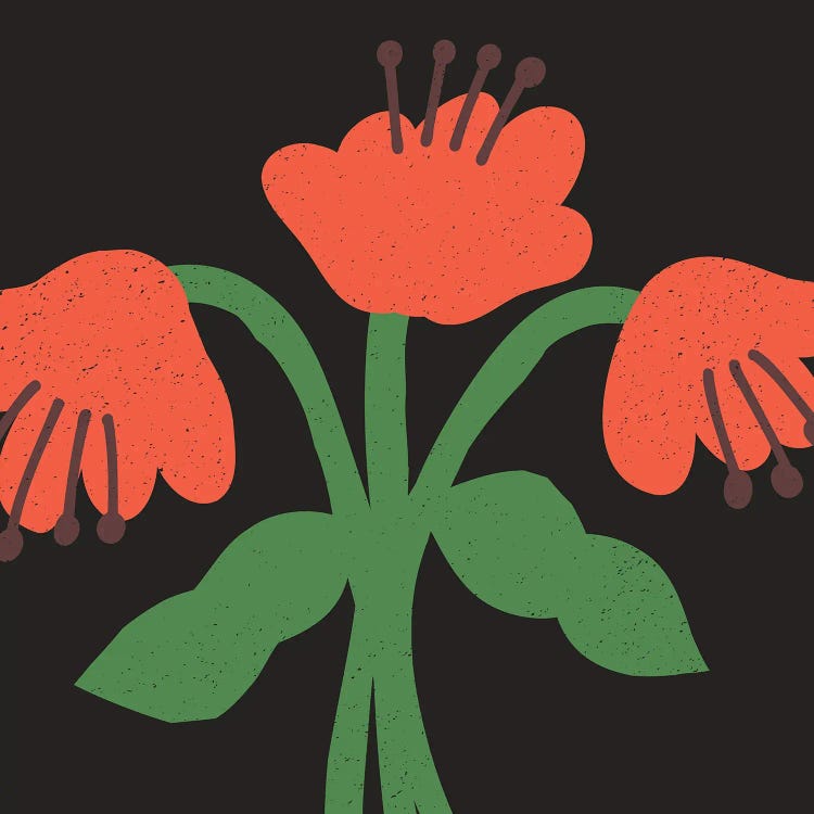 Minimalist Red Flowers VI by Art Mirano wall art