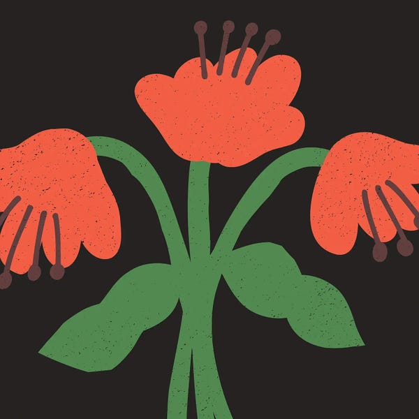 Art Mirano: Minimalist Red Flowers VI by Art Mirano