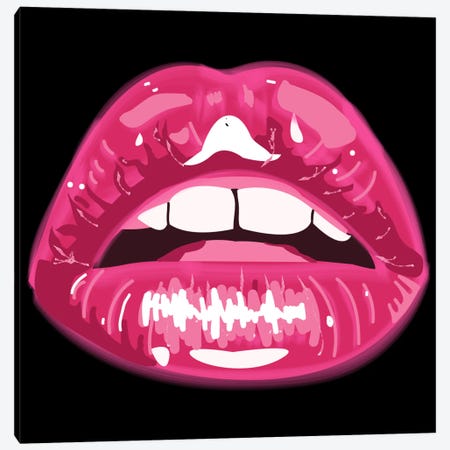 Pink Glitter Lipstick Canvas Print #ARM1102} by Art Mirano Canvas Art