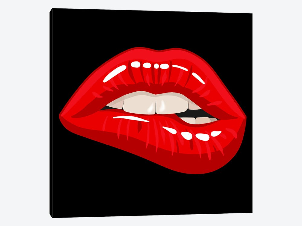 Red Lips Flirting by Art Mirano 1-piece Canvas Art