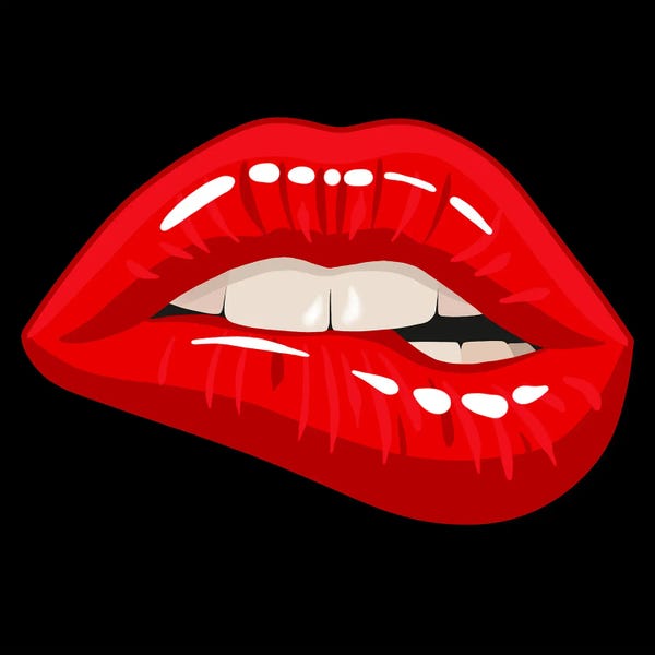 Lips: Red Lips Flirting by Art Mirano