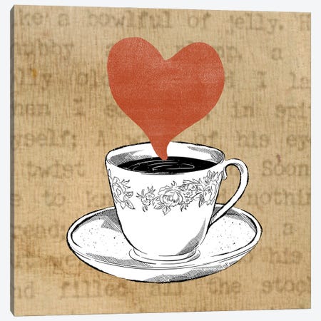 I Love Coffee Canvas Print #ARM1112} by Art Mirano Canvas Print