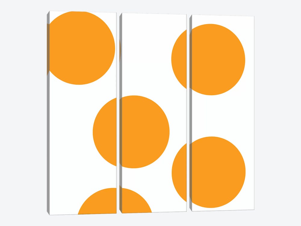 Orange Circles by Art Mirano 3-piece Canvas Print