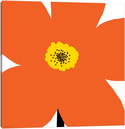 Orange Flower Canvas Art Print - Dopamine Decor