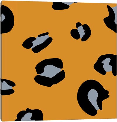 Orange Leopard Canvas Art Print - Animal Patterns