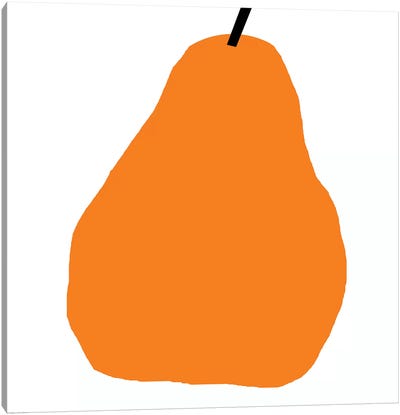 Orange Pear Canvas Art Print - Pear Art