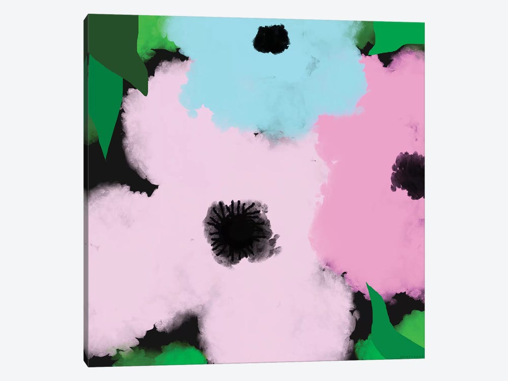 Pink & Blue Flowers by Art Mirano 1-piece Canvas Print
