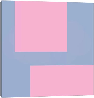 Pink Corners Canvas Art Print - Purple Abstract Art