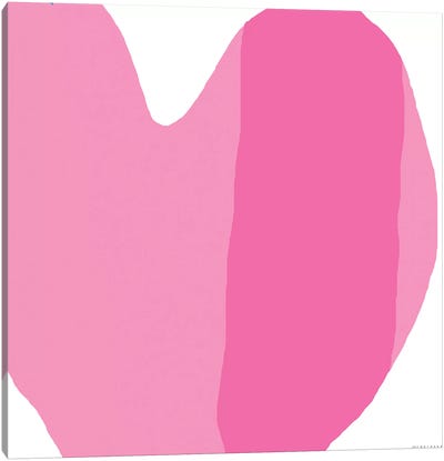 Pink Heart Canvas Art Print - Art Mirano