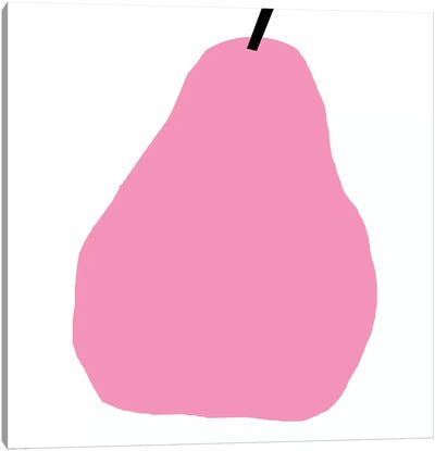 Pink Pear Canvas Art Print - Pear Art