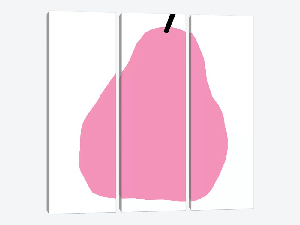 Pink Pear by Art Mirano 3-piece Canvas Art Print