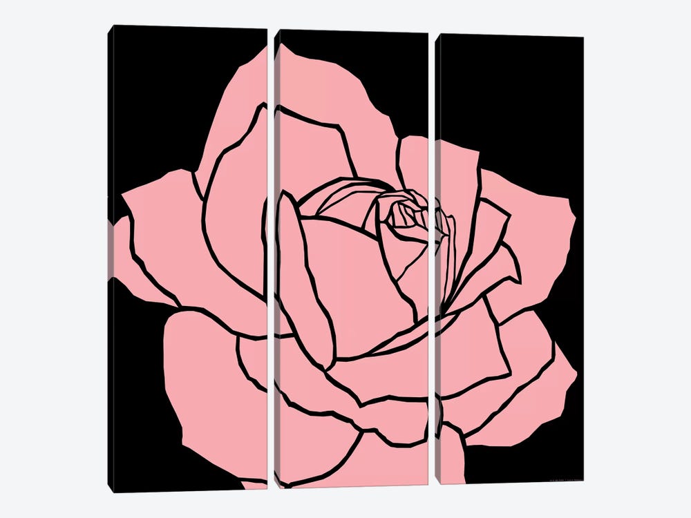 Pink Rose by Art Mirano 3-piece Canvas Print