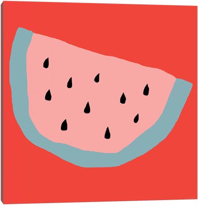 Pink Watermelon Canvas Art Print - Melon Art
