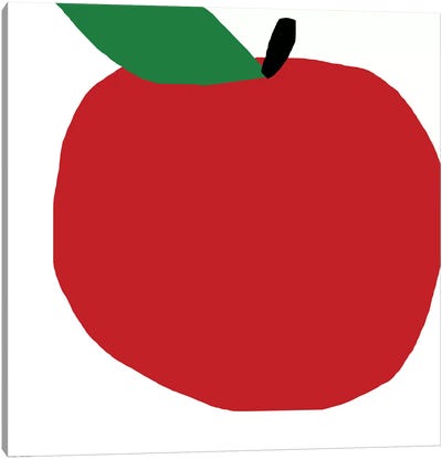 Red Apple Canvas Art Print - Pop Art for Kitchen