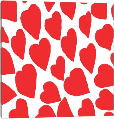 Red Hearts Canvas Art Print - Art Mirano