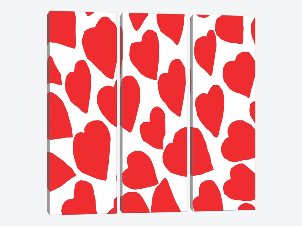 Red Hearts by Art Mirano 3-piece Canvas Wall Art
