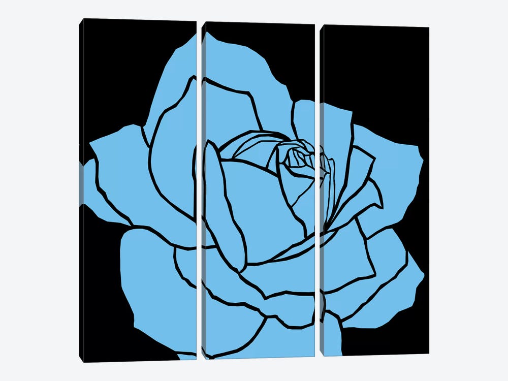 Rose Blue Ida by Art Mirano 3-piece Canvas Art Print