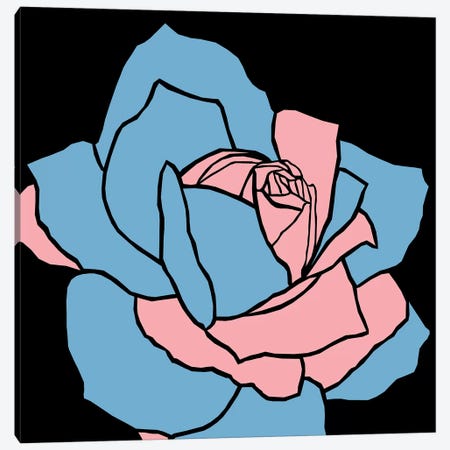 Rose Pink Blue Canvas Print #ARM203} by Art Mirano Art Print
