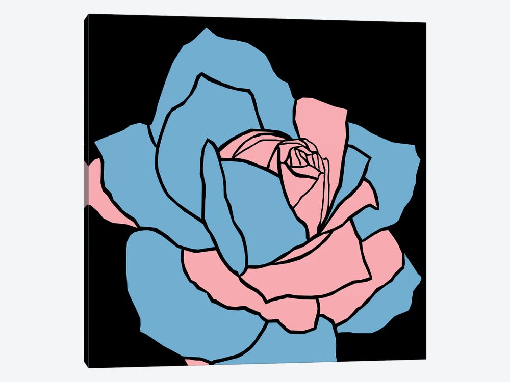 Rose Pink Blue 1-piece Canvas Artwork