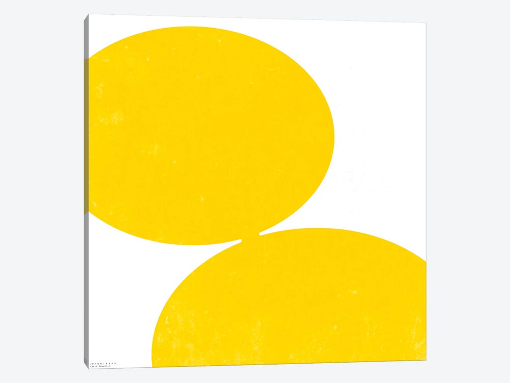 Two Yellow Circles by Art Mirano 1-piece Canvas Wall Art