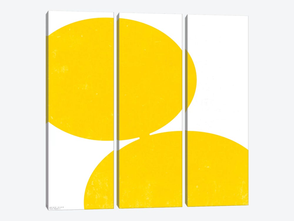 Two Yellow Circles by Art Mirano 3-piece Canvas Art