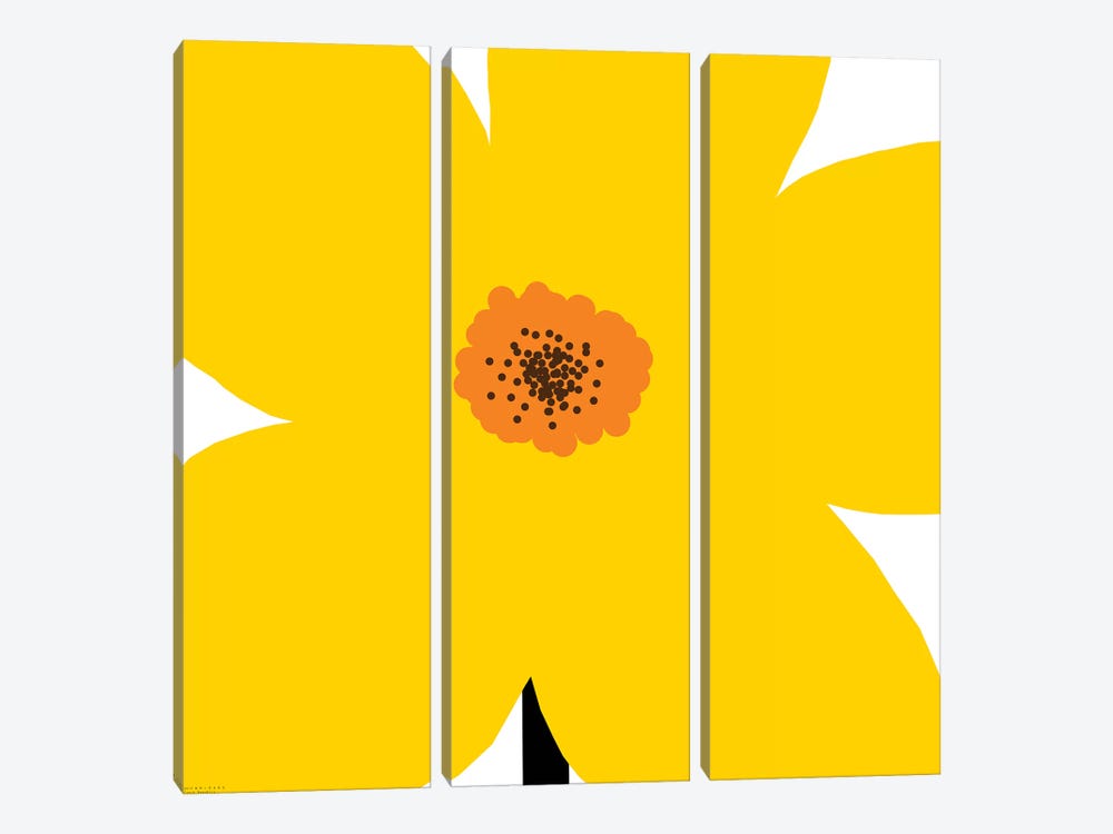 Yellow Flower by Art Mirano 3-piece Canvas Print
